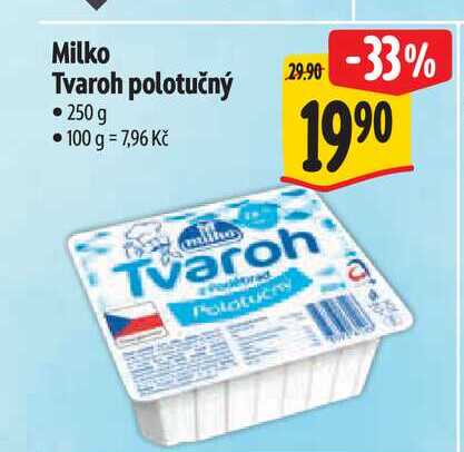Milko Tvaroh polotučný 250 g
