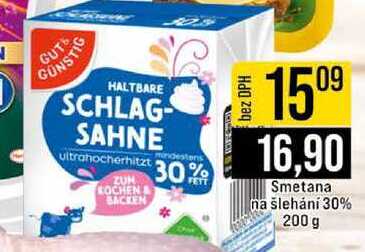 Smetana na šlehání 30% 200 g