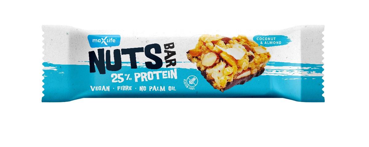 MaxSport Nut´s Oříšková tyčinka s proteinem, 40 g