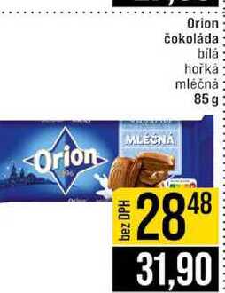Orion čokoláda bilá hořká mléčná 85 g