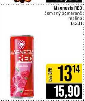 Magnesia RED červený pomeranč malina 0,33l