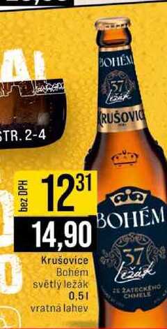 Krušovice Bohém světlý ležák 0,5l