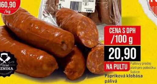 Papriková klobása pálivá 100g
