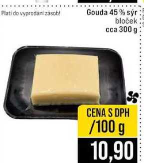 Gouda 45% sýr bloček cca 300 g 100g