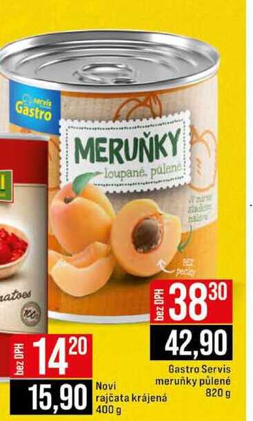Gastro Servis meruňky půlené 820 g 