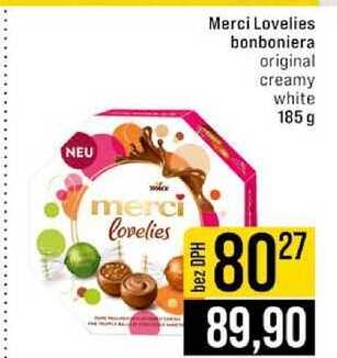 Merci Lovelies bonboniera original creamy white 185 g