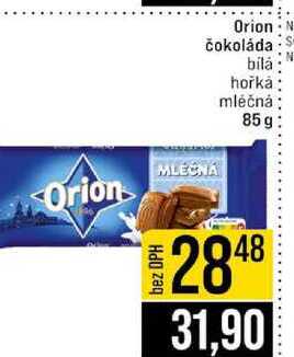 Orion čokoláda bílá hořka mléčná 85g