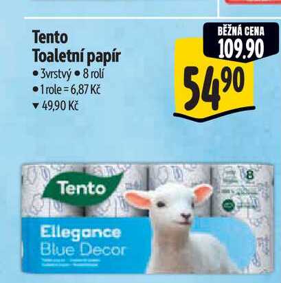 Tento Toaletní papír 3vrstvý  8 rolí Albert