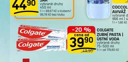 COLGATE ZUBNÍ PASTA | ÚSTNÍ VODA 75-500 ml 