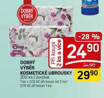 DOBRÝ VÝBĚR KOSMETICKÉ UBROUSKY 2990 200 ks | 2vrstvé FLOP TOP