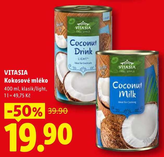 VITASIA Kokosové mléko, 400 ml