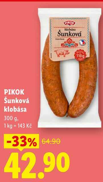 PIKOK Šunková klobása, 300 g