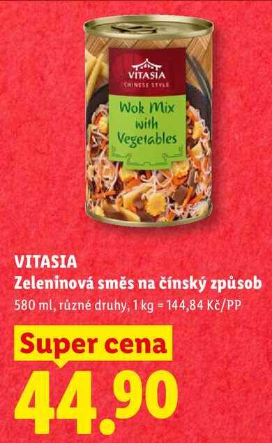 VITASIA Zeleninová směs na čínský způsob, 580 ml