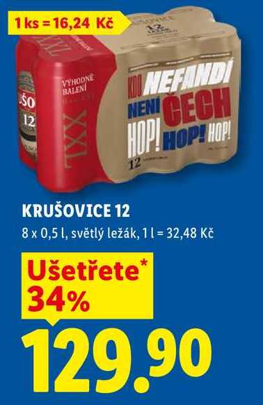 KRUŠOVICE 12, 8x 0,5 l