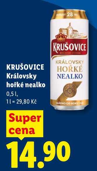 KRUŠOVICE Královsky hořké nealko, 0,5 l