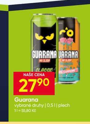 Guarana vybrané druhy 0,5l plech