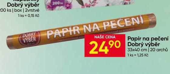 Dobrý výběr 33x40 cm 20 archů pečící papír Hruška