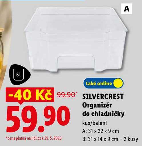 SILVERCREST Organizér do chladničky