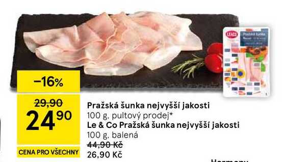 Pražská šunka nejvyšší jakosti, 100 g 