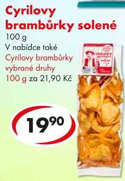 Cyrilovy brambůrky solené, 100 g 