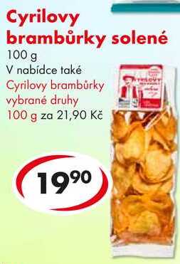 Cyrilovy brambůrky solené, 100 g