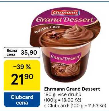Ehrmann Grand Dessert, 190 g, více druhů