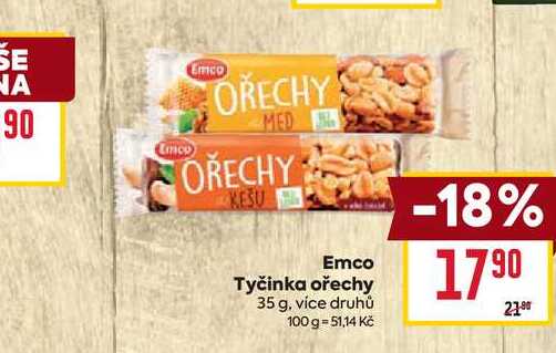 Emco Tyčinka ořechy 35 g