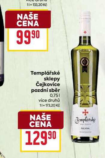 Templářské sklepy Čejkovice pozdní sběr 0,75l