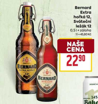 Bernard Extra hořká 12, Sváteční ležák 12 0,5l