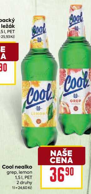 Cool nealko grep, lemon 1,51, PET