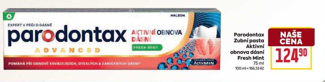 Parodontax Zubní pasta Aktivní obnova dásní Fresh Mint 75 ml