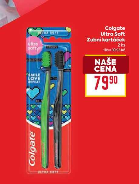 Colgate Ultra Soft Zubní kartáček 2 ks BILLA