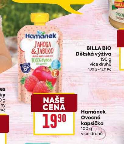 BILLA BIO Dětská výživa 190 g BILLA
