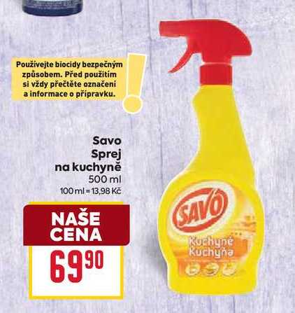Savo Sprej na kuchyně 500 ml BILLA