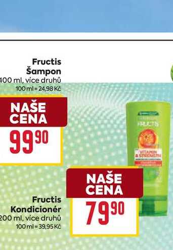 Fructis Kondicionér 200 ml BILLA