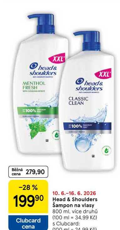 Head & Shoulders Sampon na vlasy, 800 ml, více druhů Tesco
