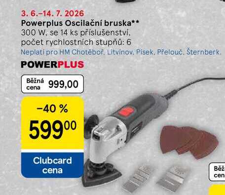 Powerplus Oscilační bruska, 300 W. se 14 ks příslušenství, počet rychlostních stupňů: 6  