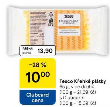 Tesco Křehké plátky, 65 g, více druhů