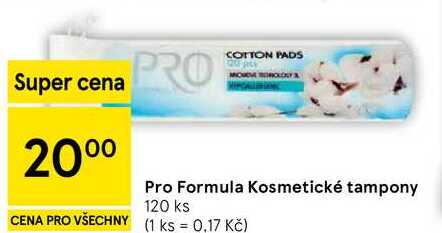 Pro Formula Kosmetické tampony, 120 ks Tesco