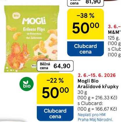 Mogli Bio Arašídové křupky, 30 g