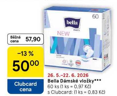 Bella Dámské vložky, 60 ks Tesco