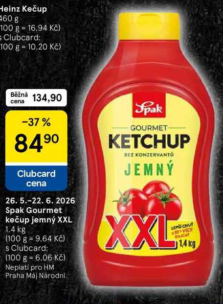 Spak Gourmet kečup jemný XXL, 1,4 kg
