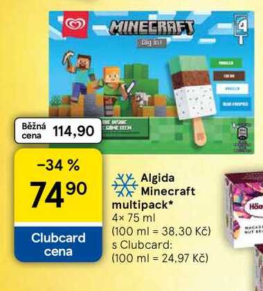 Algida Minecraft multipack, 4x 75 ml