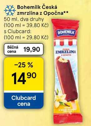 Bohemilk Česká zmrzlina z Opočna, 50 ml, dva druhy  