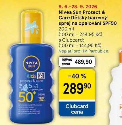 Nivea Sun Protect & Care Dětský barevný sprej na opalování SPF50, 200 ml Tesco