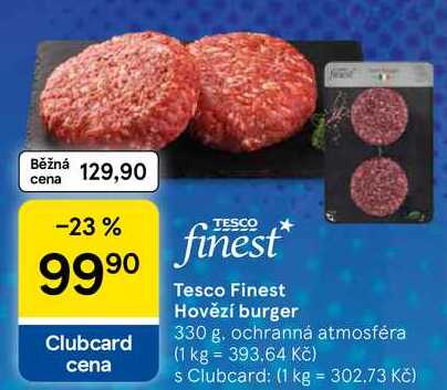 Tesco Finest Hovězí burger, 330 g