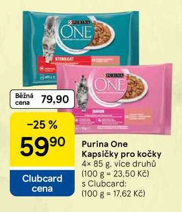 Purina One Kapsičky pro kočky, 4× 85 g, více druhů