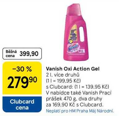 Vanish Praci prášek, 470 g, dva druhy Tesco