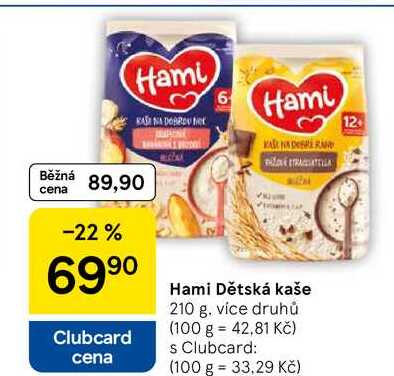Hami Dětská kaše, 210 g. více druhů 