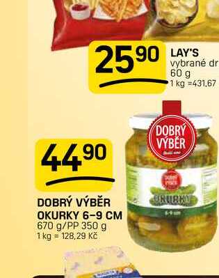 DOBRÝ VÝBĚR OKURKY 6-9 CM 670 g/PP 350 g 